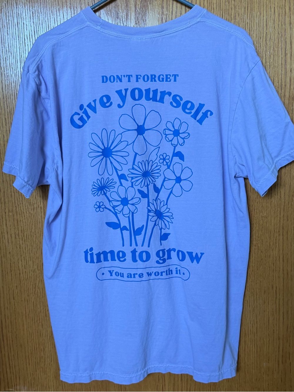 Comfort Colors Graphic Tee | Lavender Floral Positive Affirmation Shirt | Size L